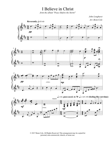 I Believe in Christ (arr. Benjamin Cole)