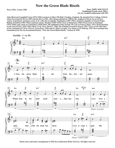 Now the Green Blade Riseth (arr. Lyndell Leatherman)