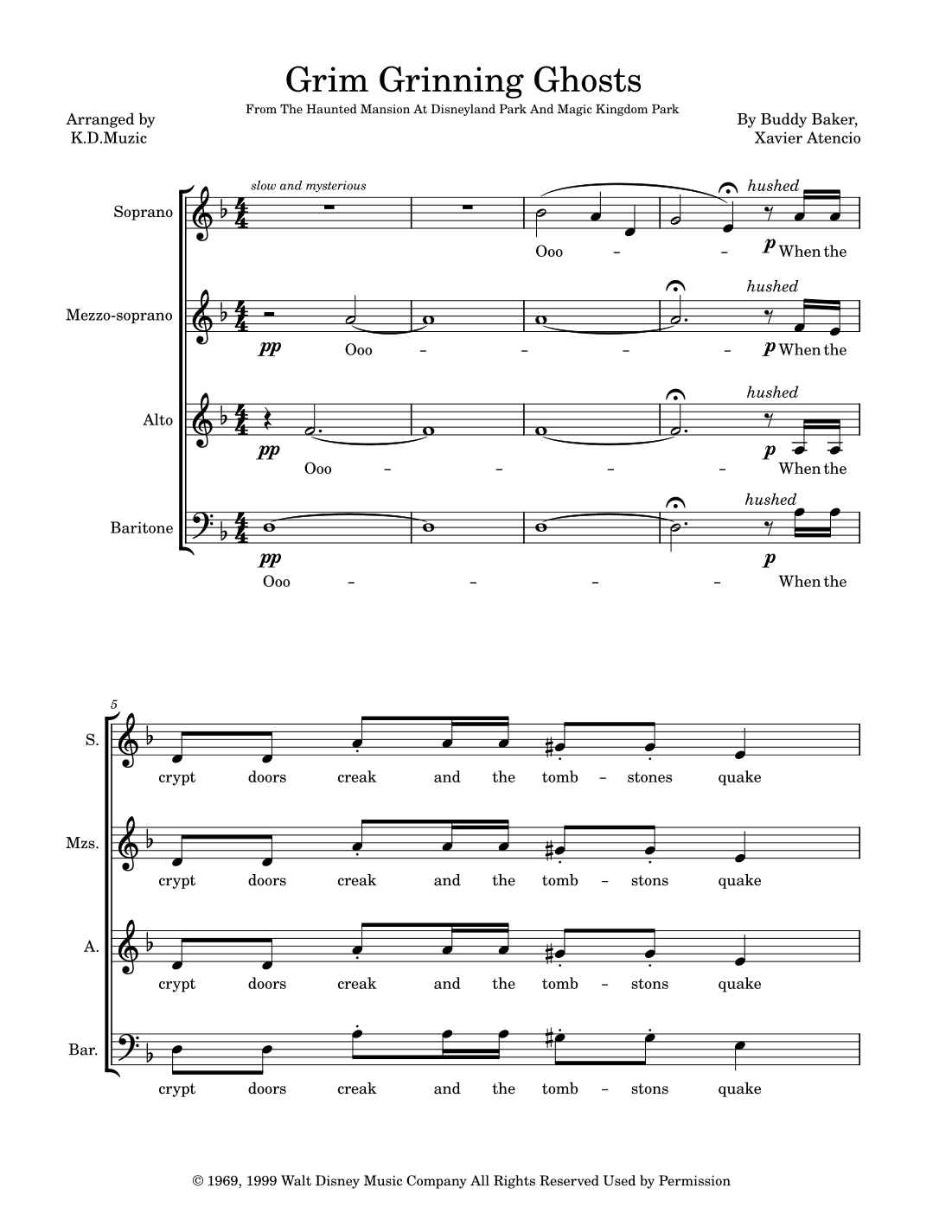 Grim Grinning Ghosts (arr. K.D.Muzic (Kelsey De Pree))