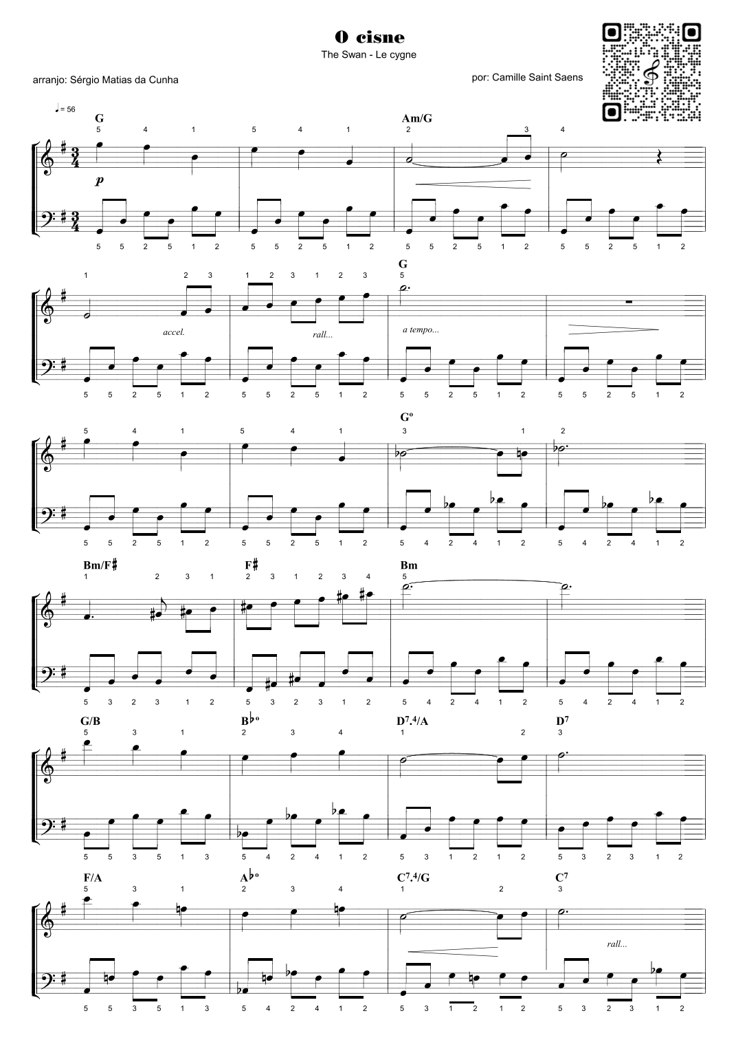 O cisne - The Swan - Le cygne (arr. Sérgio Matias da Cunha)
