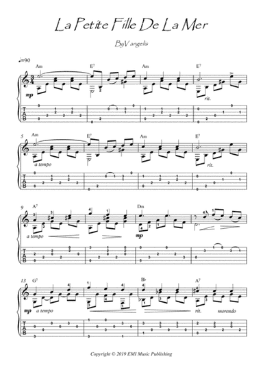 La Petite Fille De La Mer (arr. PianoSheetNow)