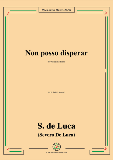 S. de Luca-Non posso disperar,in c sharp minor (arr. OSM Press)