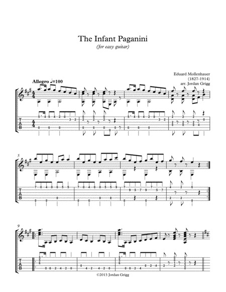 The Infant Paganini (for easy guitar) (arr. Jordan Grigg)