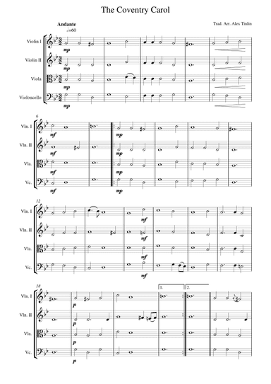 The Coventry Carol (arr. Alex Tinlin)