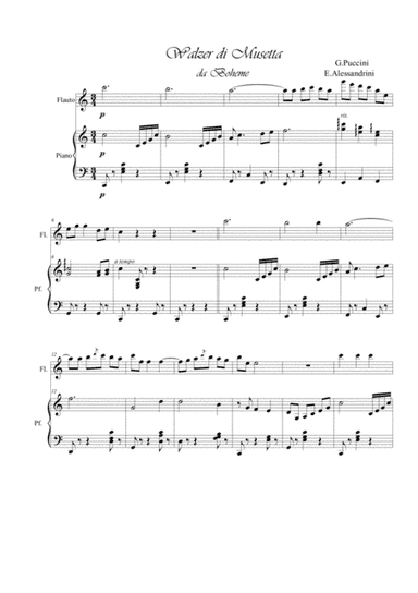 Walzer di Musetta. Flute and piano (arr. Ester Alessandrini)