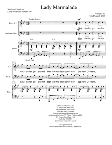 Lady Marmalade (arr. Chad Weirick)