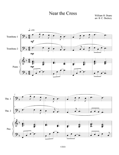 Near the Cross (Trombone Duet with Piano Accompaniment) (arr. B. C. Dockery)