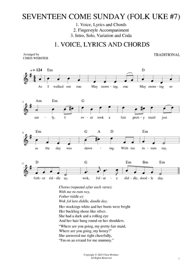 Seventeen Come Sunday: Folk Uke #7 (arr. Chris Webster)