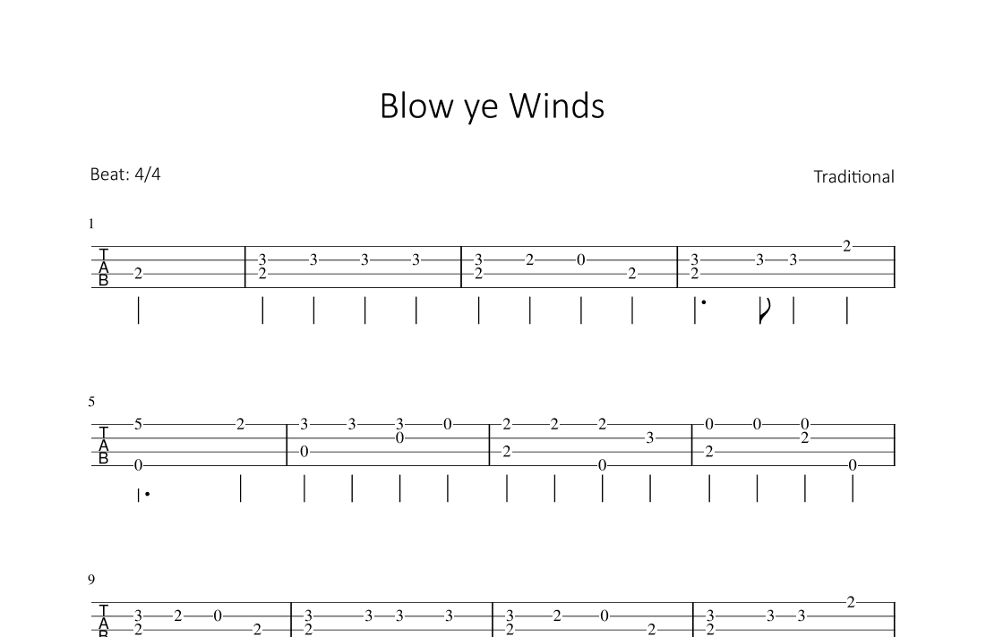 Blow ye Winds (arr. Bettina Schipp)