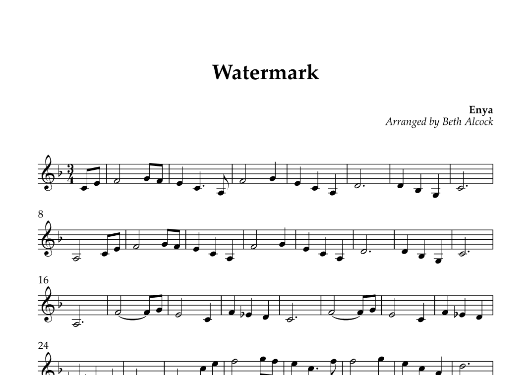 Watermark (arr. Beth Alcock)