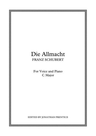 Die Allmacht (C Major) (arr. Jonathan Prentice)