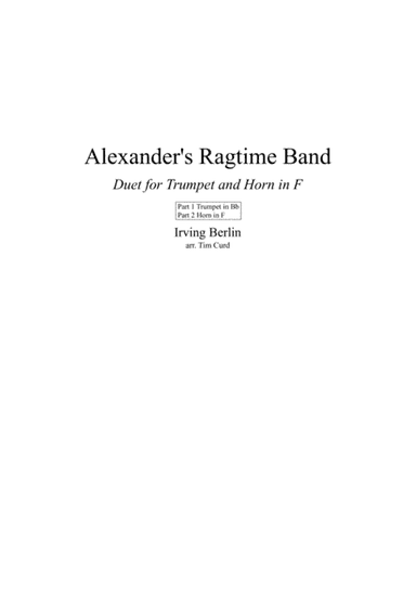 Alexander's Ragtime Band (arr. Tim Curd)