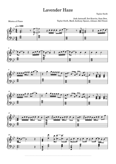 Lavender Haze (arr. Música al Piano)