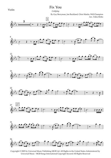 Fix You (arr. Fabio Britto)