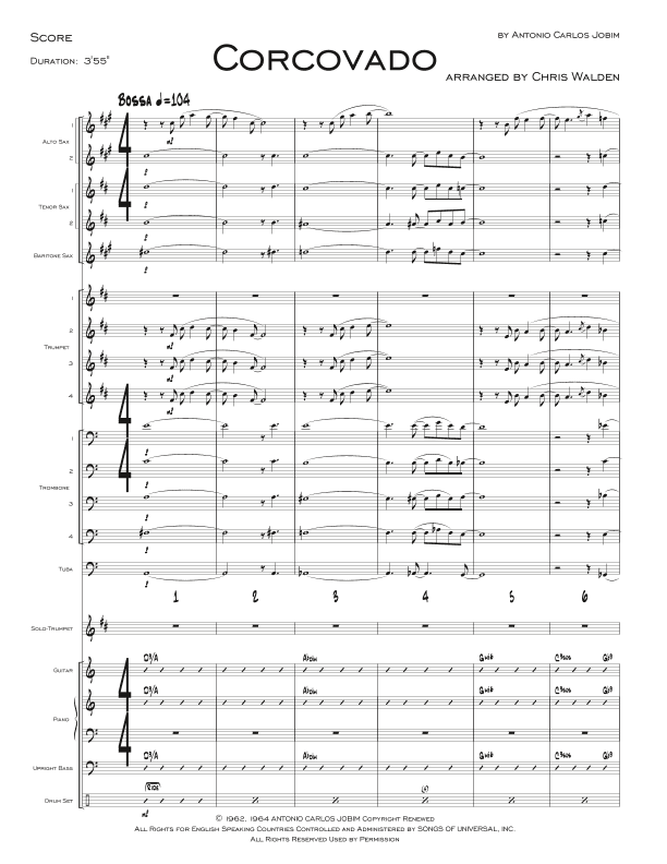 Quiet Nights Of Quiet Stars (corcovado) (arr. Chris Walden)