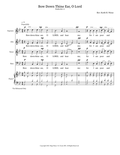 Bow Down Thine Ear, O Lord            Psalm 86.1-3