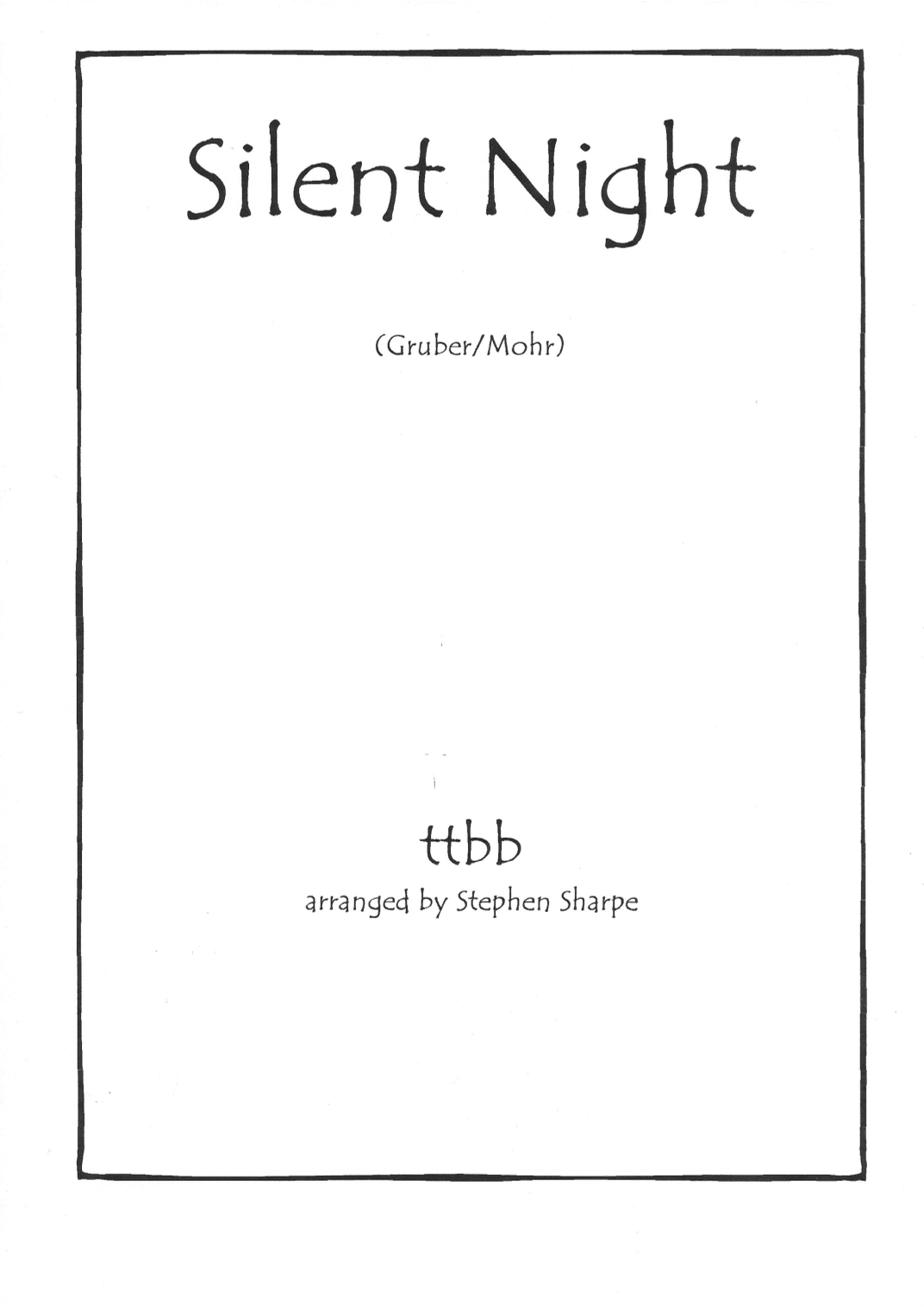 Silent Night TTBB (arr. Stephen Sharpe)