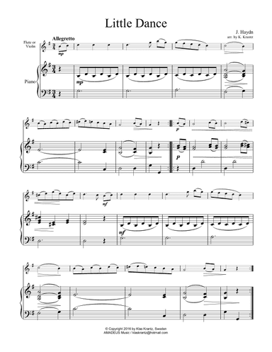 Little Dance for flute or violin and easy piano (arr. K. Krantz)