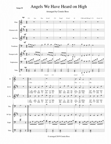 Angels We Have Heard on High - 7 piece Mixed Ensemble (arr. Connie Boss)