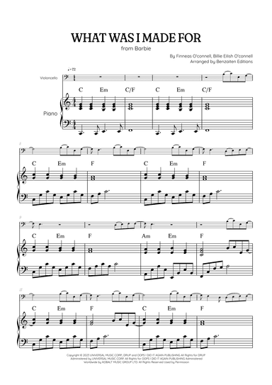 What Was I Made For? (arr. Benzaiten Editions)
