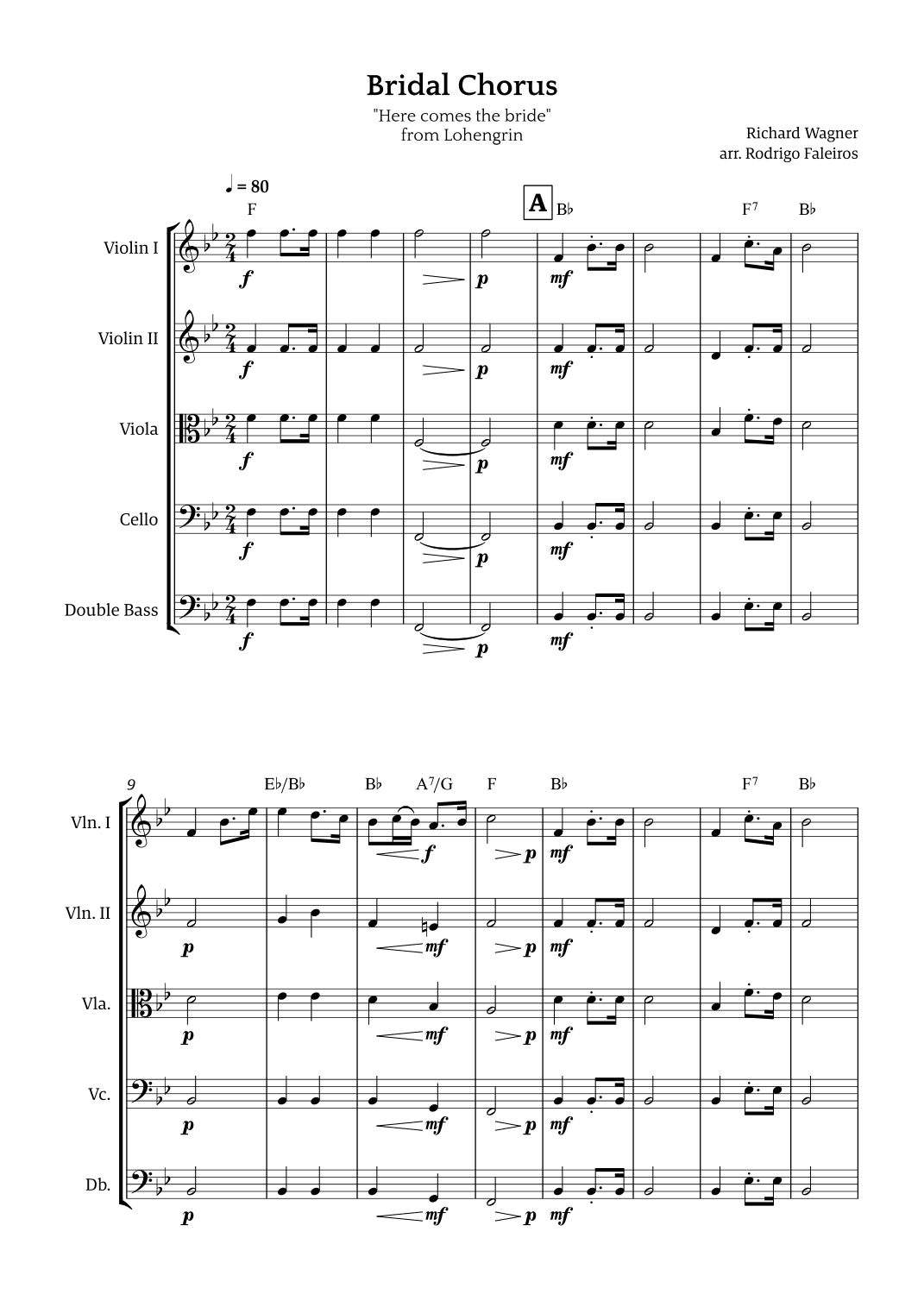 Bridal Chorus (Here Comes The Bride) (arr. Rodrigo Faleiros)