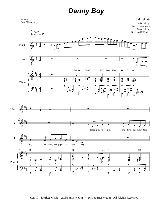 Danny Boy (Duet for Soprano and Tenor Solo) (arr. Stephen DeCesare)