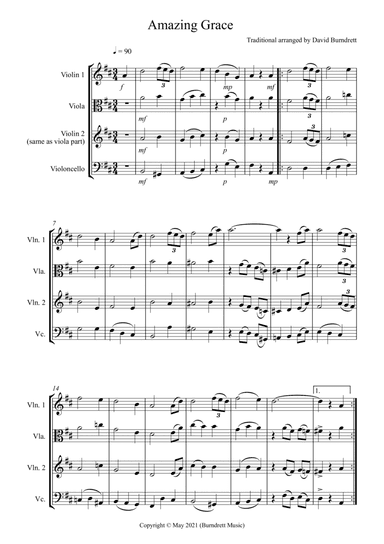 Amazing Grace for String Trio (arr. David Burndrett)