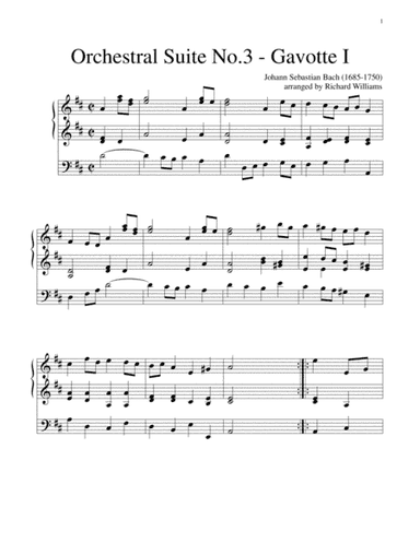 Gavotte I from Orchestral Suite No.3 (arr. Richard Williams)