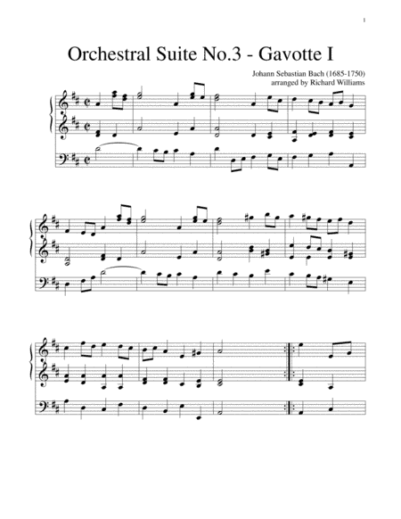 Gavotte I from Orchestral Suite No.3 (arr. Richard Williams)