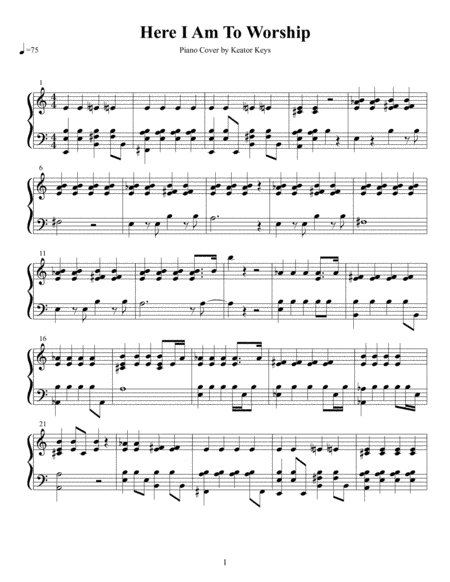 Here I Am To Worship (light Of The World) (arr. Keator Keys)