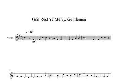 God Rest Ye Merry, Gentlemen (Violin) (arr. Digital Book Music)