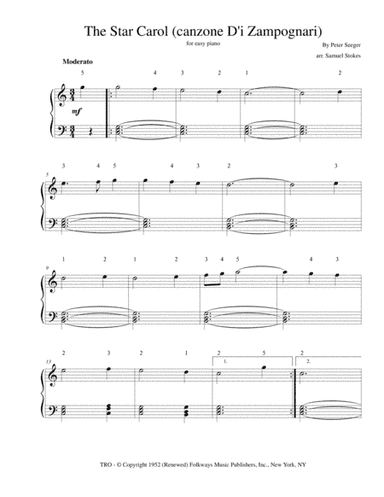 The Star Carol (canzone D'i Zampognari) (arr. Samuel Stokes)