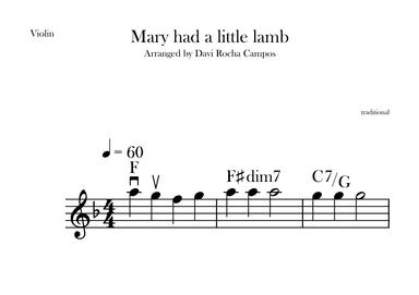 Mary had a little lamb (arr. Davi Rocha Campos)