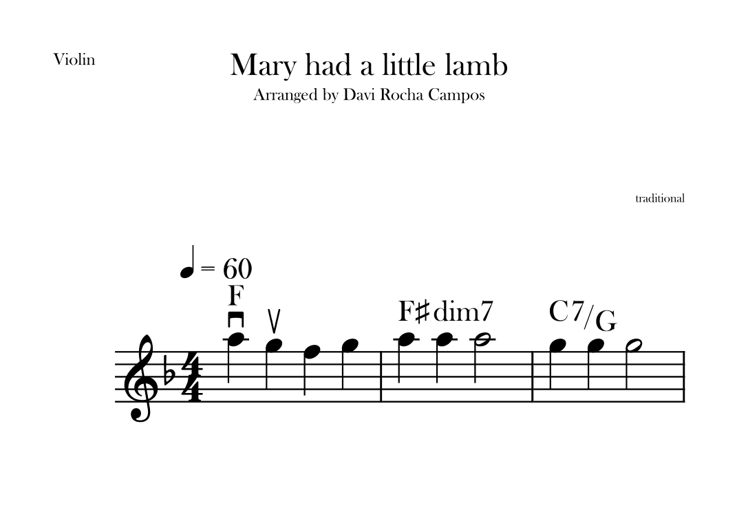 Mary had a little lamb (arr. Davi Rocha Campos)