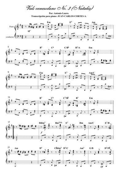 Vals venezolano No. 3 "Natalia" (arr. Juan Carlos Cortés Aguirre)