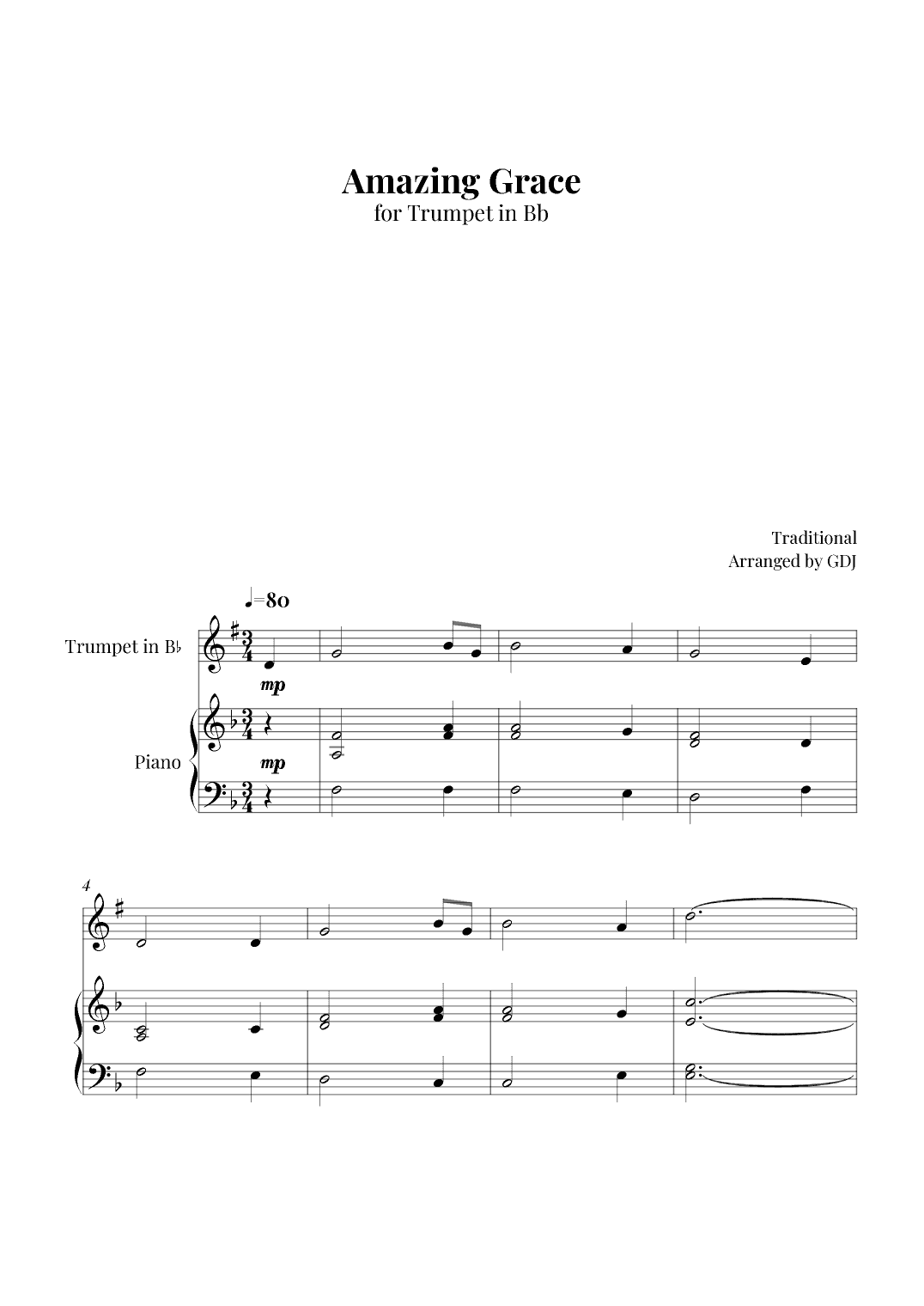 Amazing Grace (arr. GDJ)