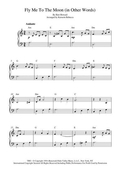 Fly Me To The Moon (in Other Words) (arr. Kaiserin Rebecca)