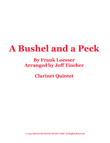 A Bushel And A Peck (arr. Jeff Tincher)
