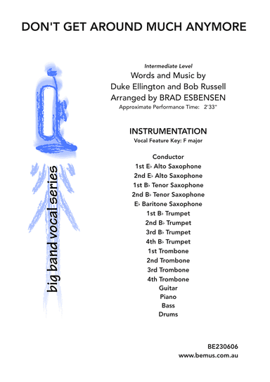 Don't Get Around Much Anymore (arr. Brad Esbensen)