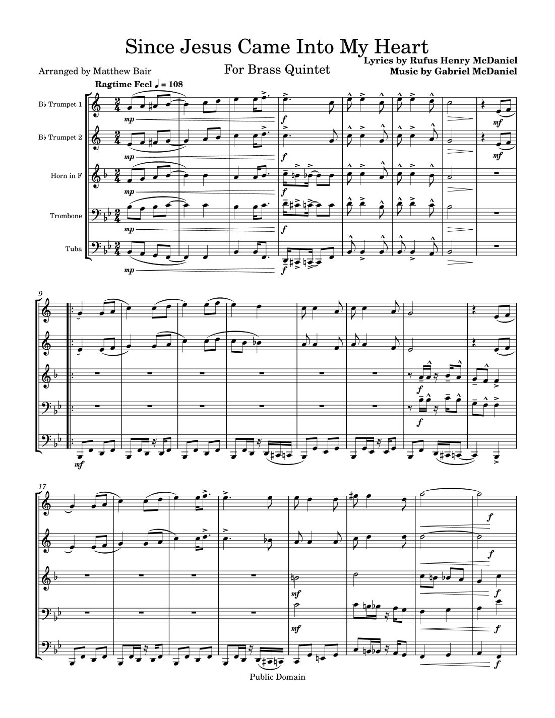 Since Jesus Came Into My Heart (arr. Matthew Bair)