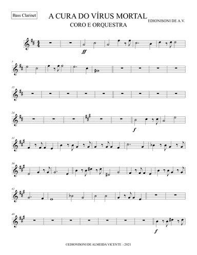 BASS CLARINETE- A CURA DO VÌRUS MORTAL PARA CORO E ORQUESTRA