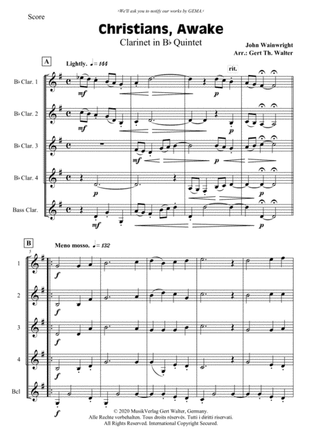 Christians, Awake, Salute The Happy Morn (arr. Gert Th. Walter)