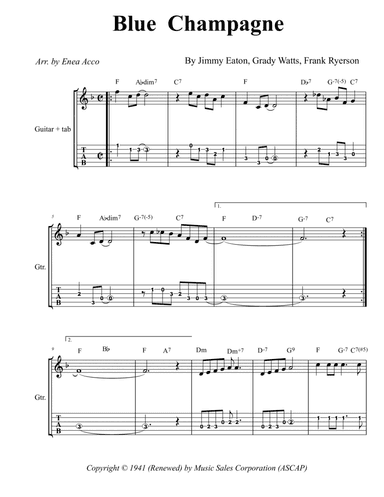 Blue Champagne (arr. Enea Acco)