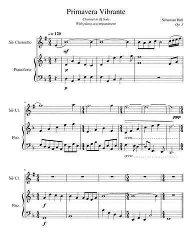 Primavera Vibrante Bb Clarinet Solo