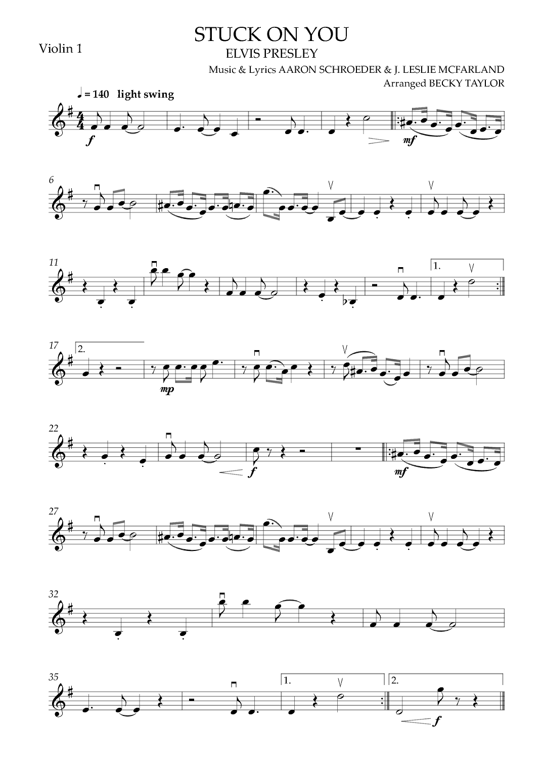 Stuck On You (arr. Becky Taylor)
