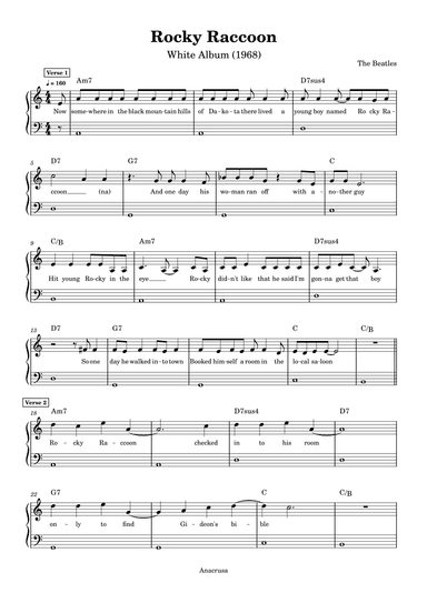 Rocky Raccoon (arr. Anacrusa)