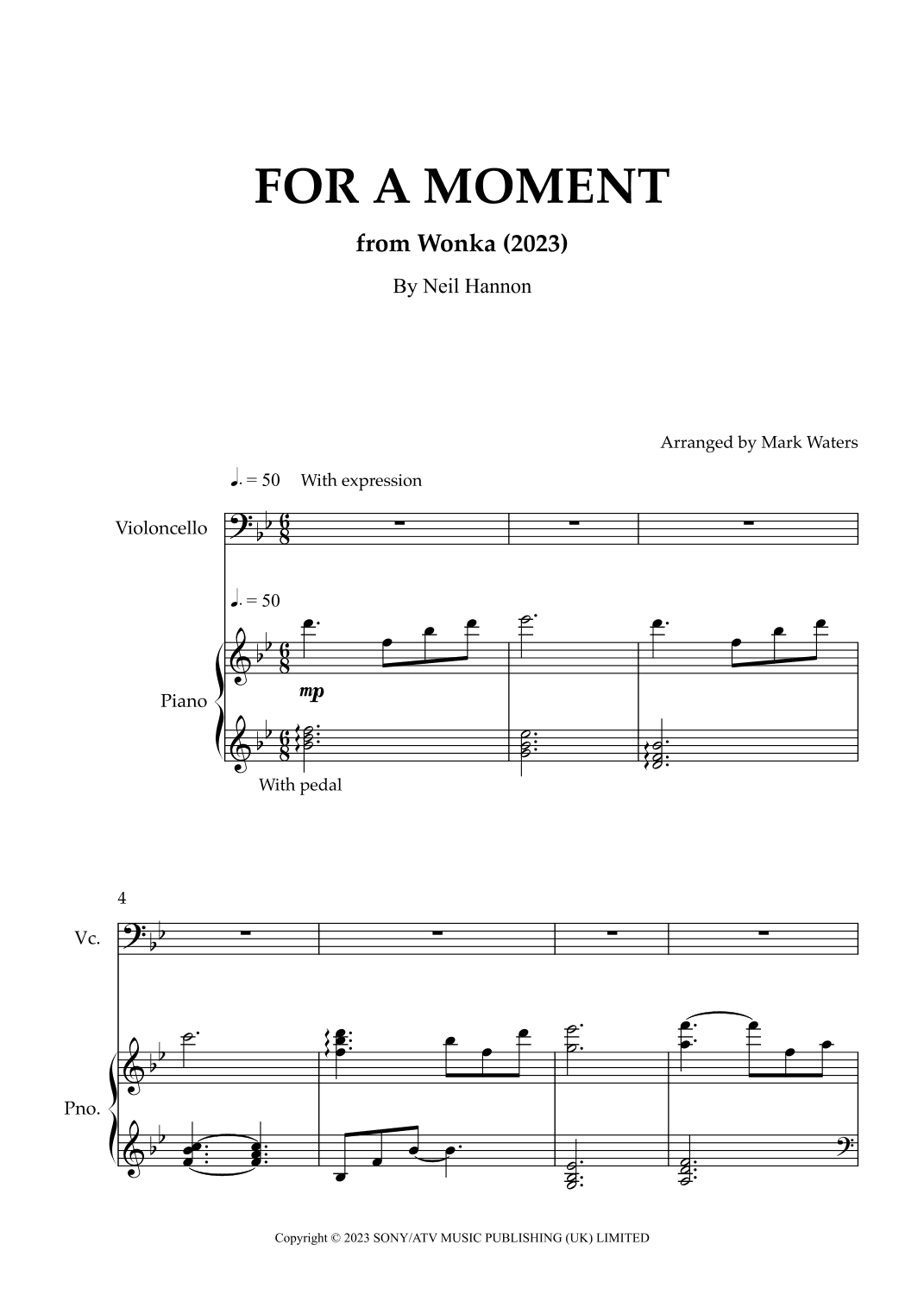 For A Moment (arr. Mark Waters)