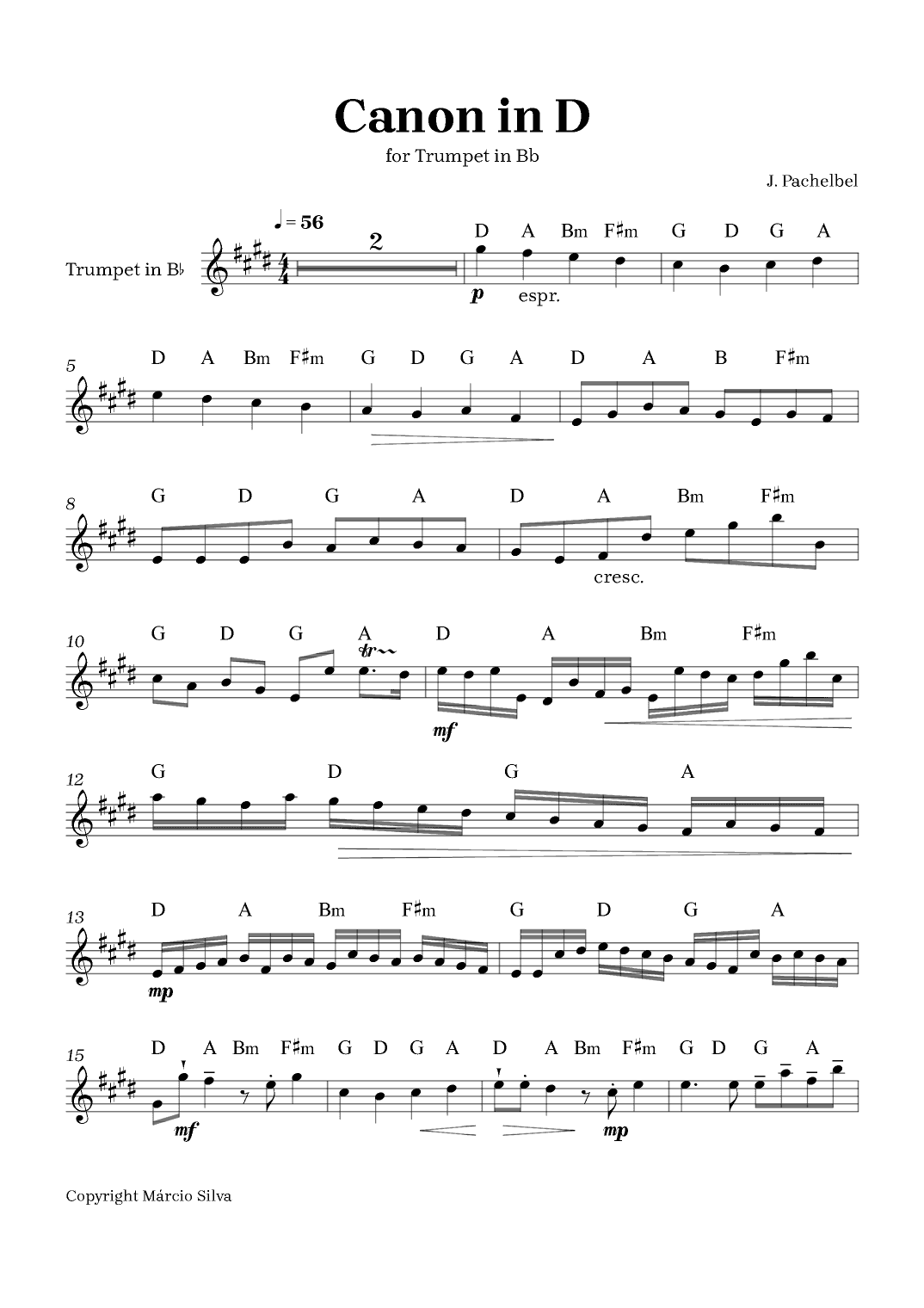 Canon in D (arr. Márcio Silva)