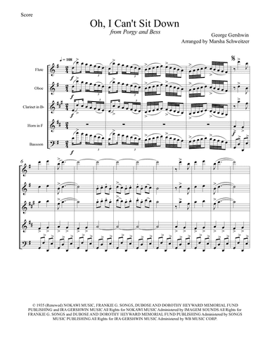 Oh, I Can't Sit Down (arr. Marsha Schweitzer)