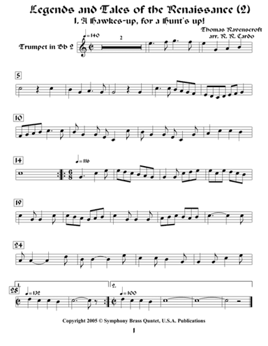 Legends & Tales of the Renaissance II (of Romance) - 1. A Hawkes-up for a Hunts-up! (Trumpet 2) (arr. R.R.Cardo)